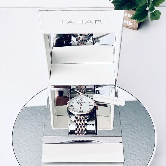 NWT Gorgeous  Tahari Silver Gold Quartz White Dial Stainless Steel Women\'s Watch main image 9